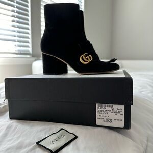 Gucci Marmont Fringe Ankle Boots